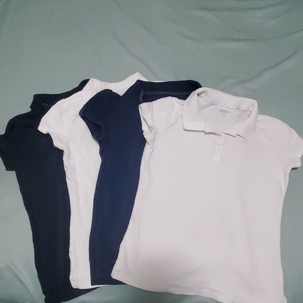 4 school uniform polos size 10/12